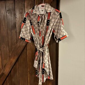 Designer Beige and ladies dress comes with belt ,